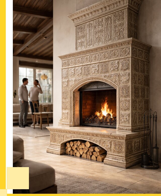 Купить изразцовый камин в Таганроге от 254525 р. | ЭриданТгн