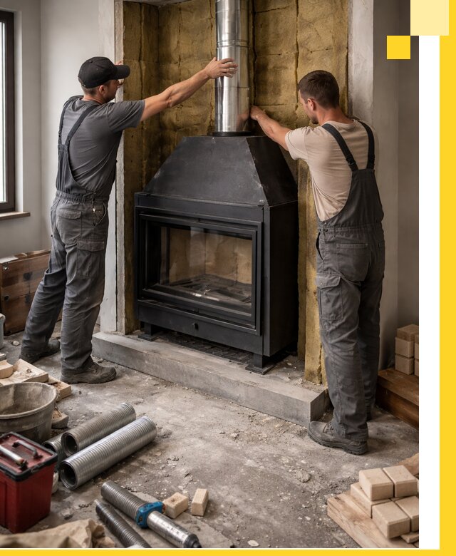 Изготовление и монтаж закрытых каминов в Таганроге под ключ