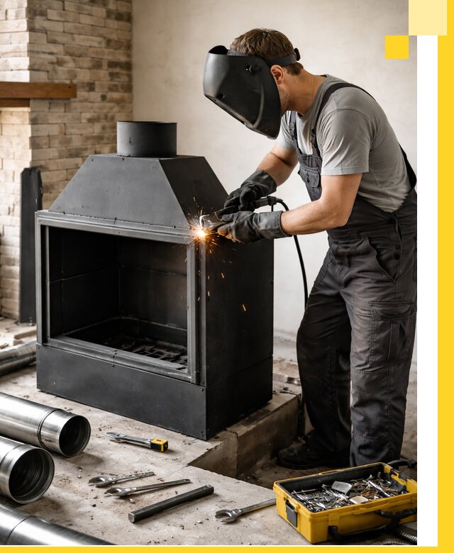 Продажа и установка металлических каминов в Таганроге под ключ