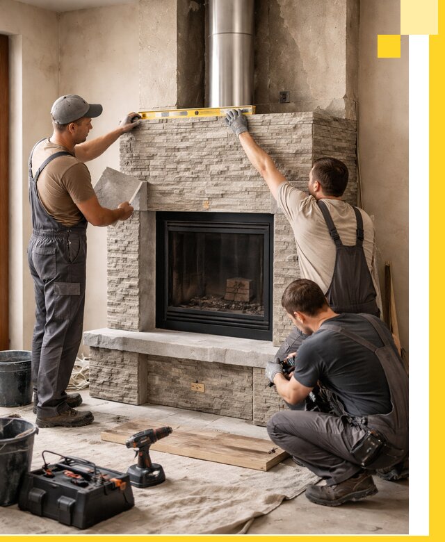 Профессиональный монтаж каминов под ключ в Таганроге для дома