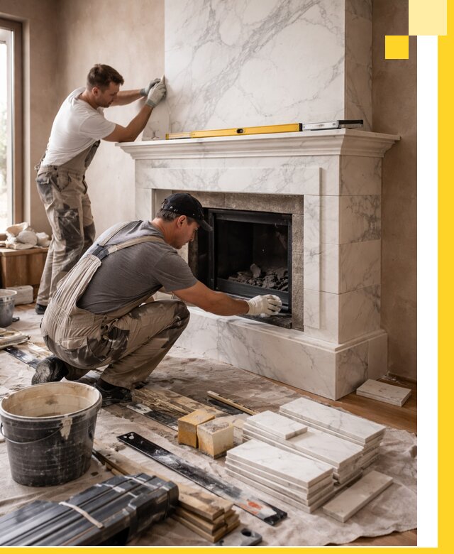 Отделка каминов в Таганроге качественные облицовочные работы