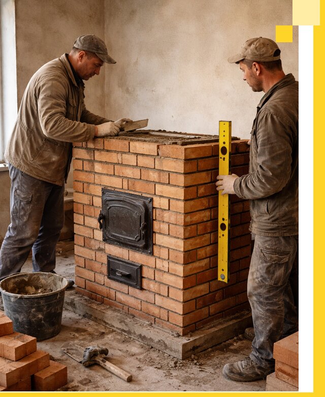 Отопительные печи под ключ в Таганроге, установка и сборка