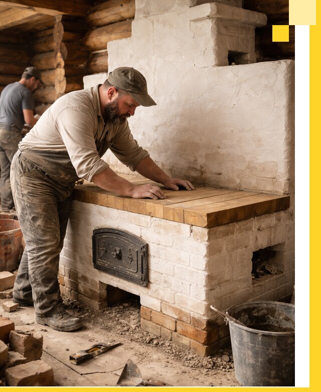 Проектирование и установка русской печи с лежанкой в Таганроге