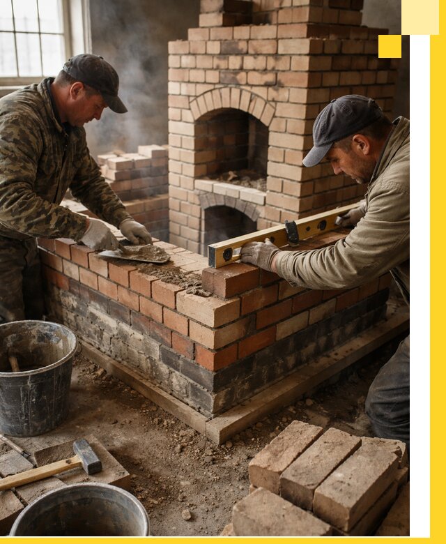 Изготовление и монтаж печей и каминов из кирпича в Таганроге