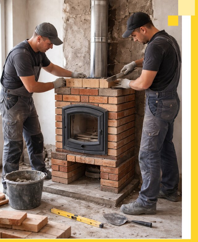 Монтаж печи камина под ключ в Таганроге с гарантией и пусконаладкой