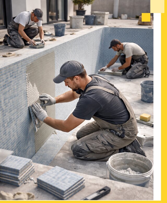 Облицовка бассейнов в Таганроге плитка мозаика гидроизоляция