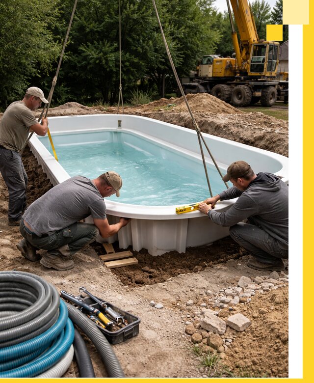 Установка и монтаж композитных бассейнов под ключ в Таганроге