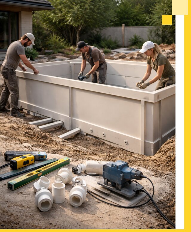 Установка полипропиленовых бассейнов под ключ в Таганроге