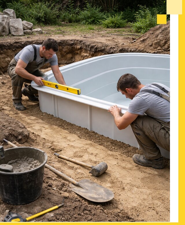 Производство и установка пластиковых бассейнов в Таганроге под ключ