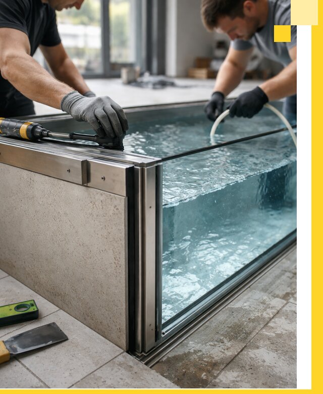 Проектирование и монтаж стеклянных бассейнов в Таганроге