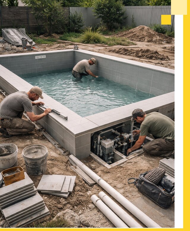 Строительство и монтаж бассейнов для дачи под ключ в Таганроге