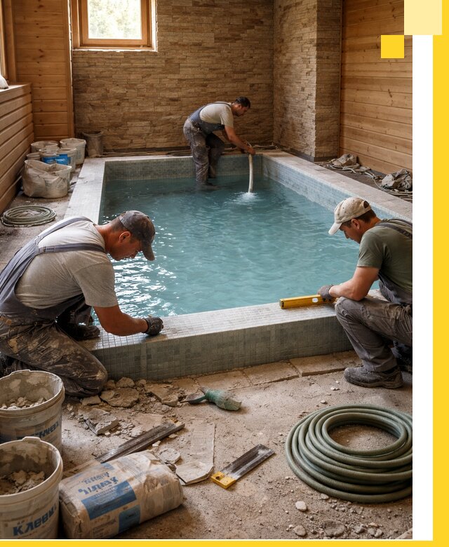 Проектирование и строительство бассейнов для бани в Таганроге