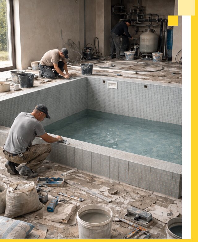 Строительство и монтаж бассейнов в помещении в Таганроге