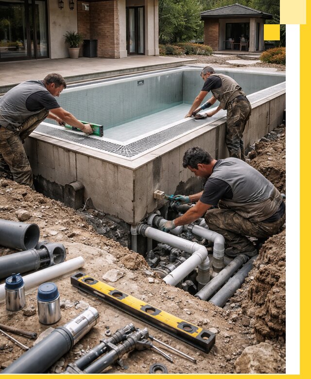 Строительство переливных бассейнов в Таганроге под ключ