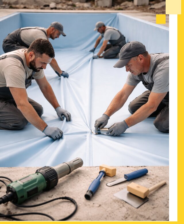 ПВХ пленка для бассейнов с монтажом и гарантией в Таганроге