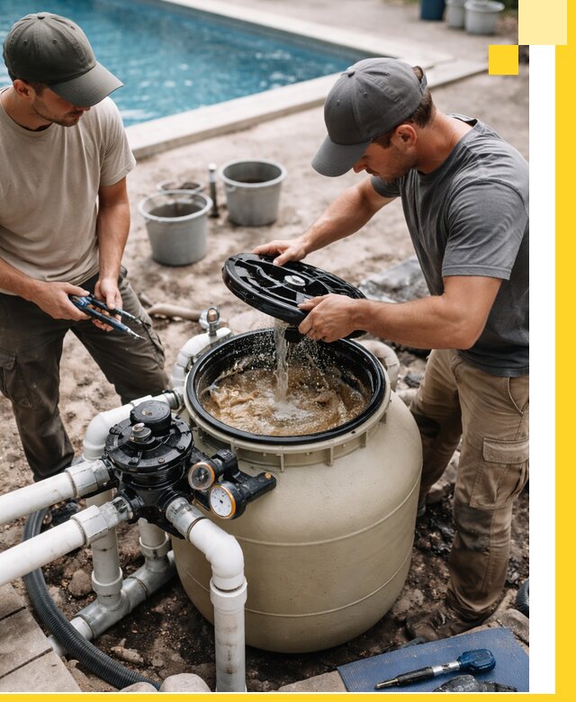 Установка и обслуживание песочных фильтров для бассейнов в Таганроге