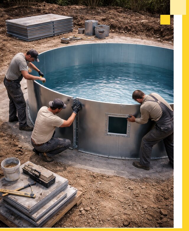 Круглые бассейны под ключ в Таганроге проектирование и монтаж