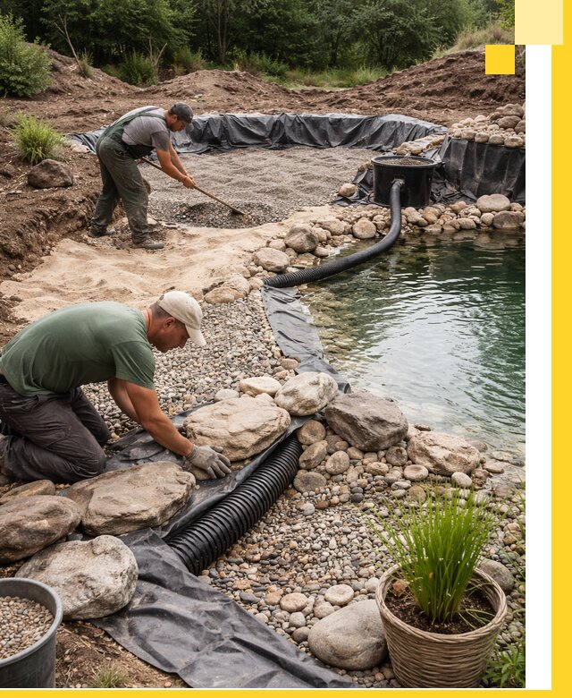 Строительство природных бассейнов и озер в Таганроге под ключ