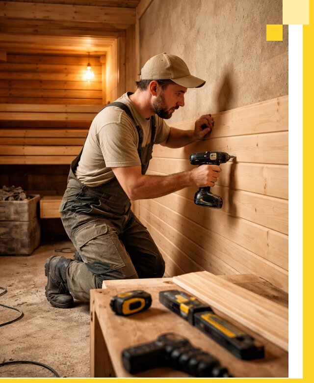 Профессиональная внутренняя отделка бани в Таганроге под ключ