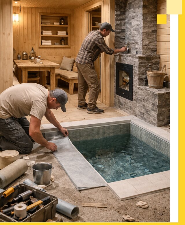 Строительство бань с комнатой отдыха под ключ в Таганроге