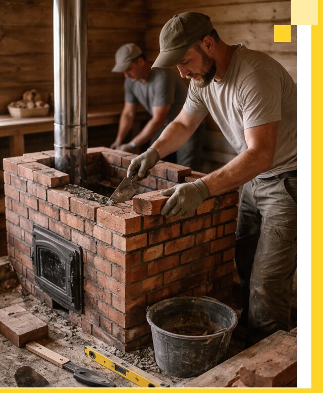 Кирпичные печи для бани под ключ в Таганроге, проект и монтаж