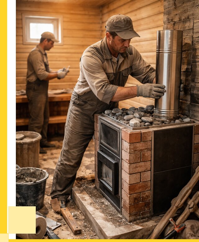 Монтаж печи в бане под ключ в Таганроге от 20362 р. | ЭриданТгн