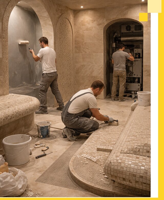 Строительство бани с хамамом и бассейном под ключ в Таганроге