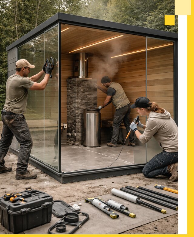 Проектирование и строительство стеклянных бань в Таганроге