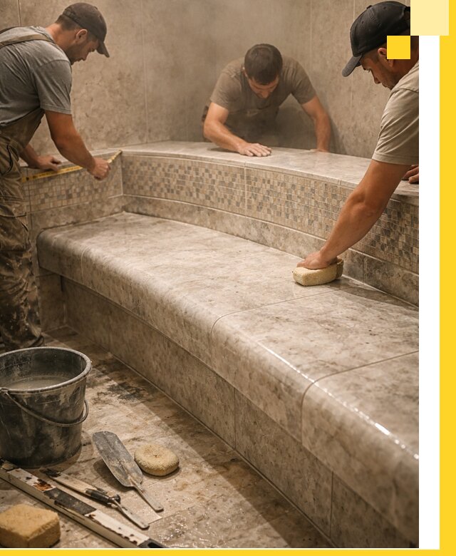 Изготовление и установка сидений для хамама в Таганроге